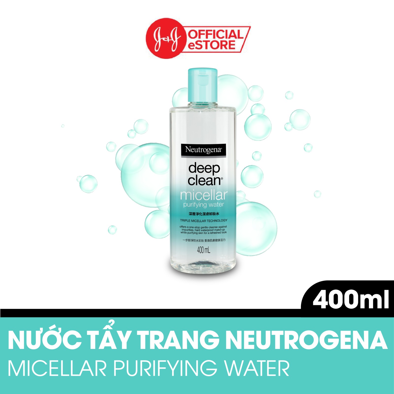 Nước Tẩy Trang Thanh Lọc Và Làm Sạch Sâu Neutrogena Deep Clean Micellar Purifying Water 400ml