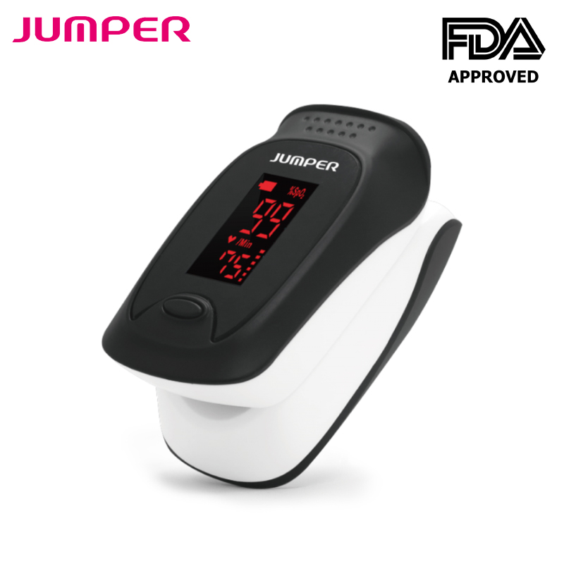 Máy đo nồng độ oxy máu SPO2 và nhịp tim, chỉ số PI Jumper JPD-500D (Chứng nhận FDA hoa kỳ + xuất USA)