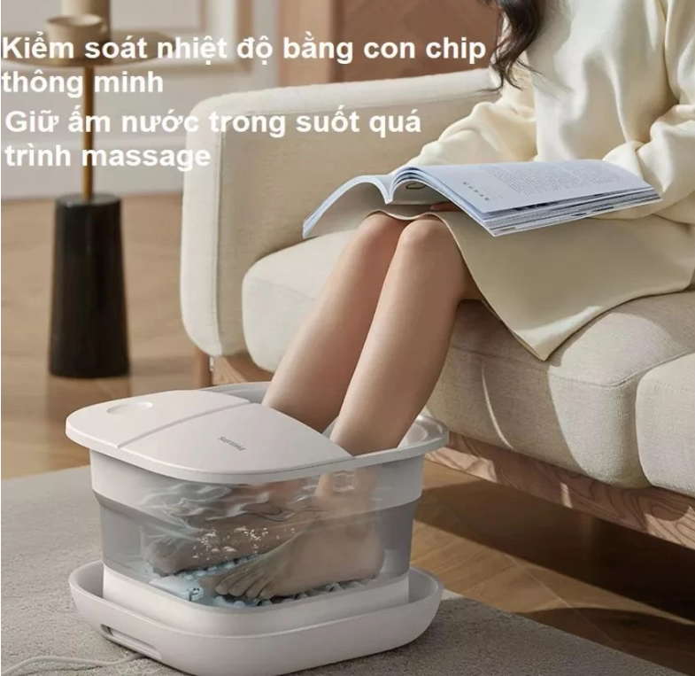 Bồn Ngâm Chân Massage Philips PPM6502 - Massage Thủy Lực - 3 Mức Nhiệt - Hàng chính hãng