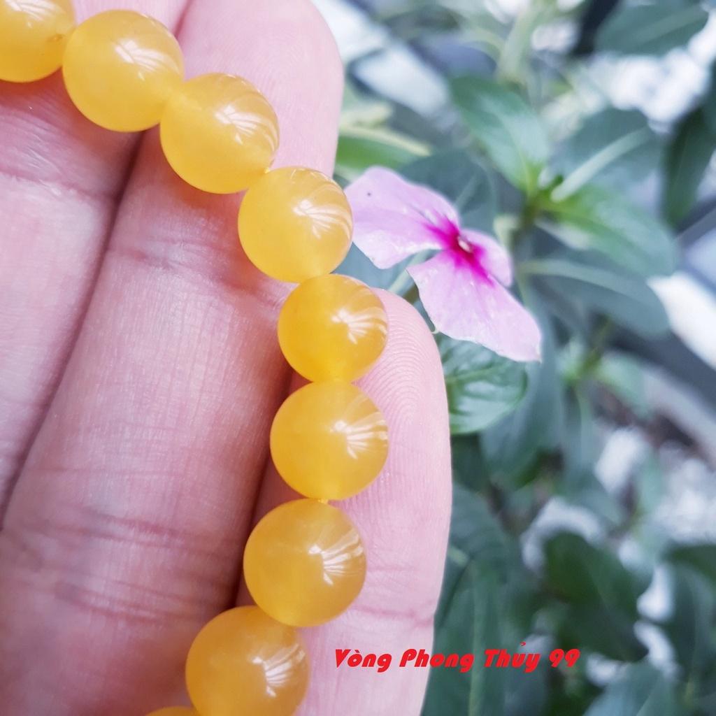 Vòng Phong thủy đá Mã Não Vàng Size 8mm hợp mệnh Kim - Mệnh Thổ