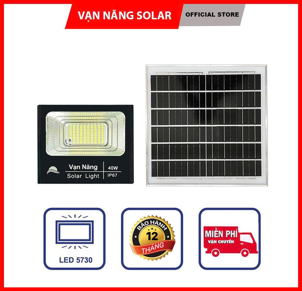 Đèn pha năng lượng mặt trời vạn năng solar 40w