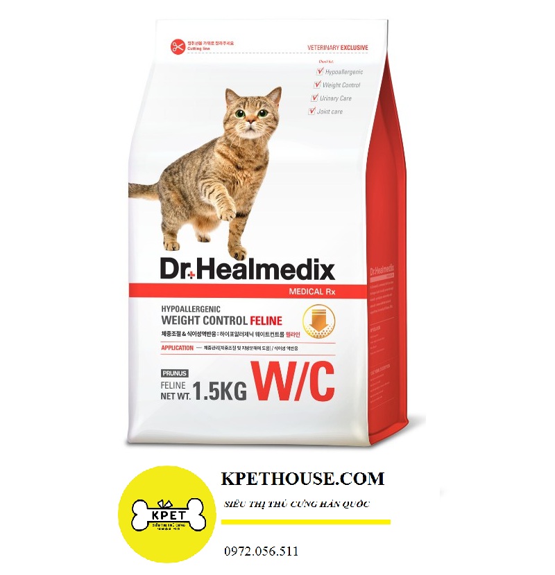 Thức ăn hạt cho mèo Dr. Healmedix Weight Control Feline 1.5kg - Quản lý cân nặng
