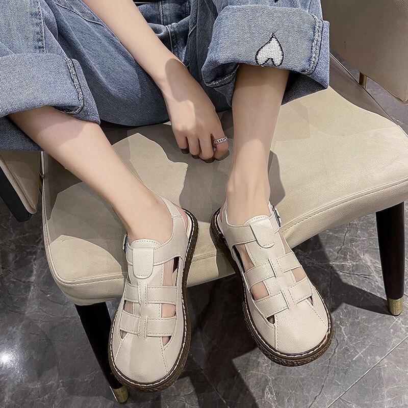 Sẵn Dép sandal trắng cut out cực xinh style ullzang G076