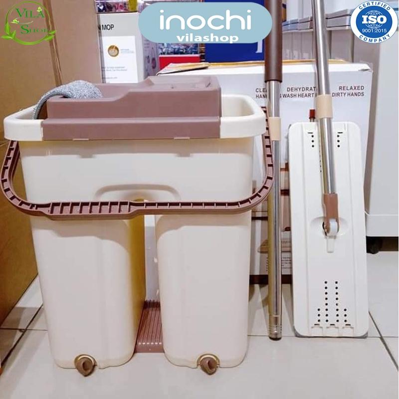 Bộ Cây Lau Nhà Thông Minh Kèm Thùng Vắt 2 Ngăn Sizes Lớn BH-M200 Inochi