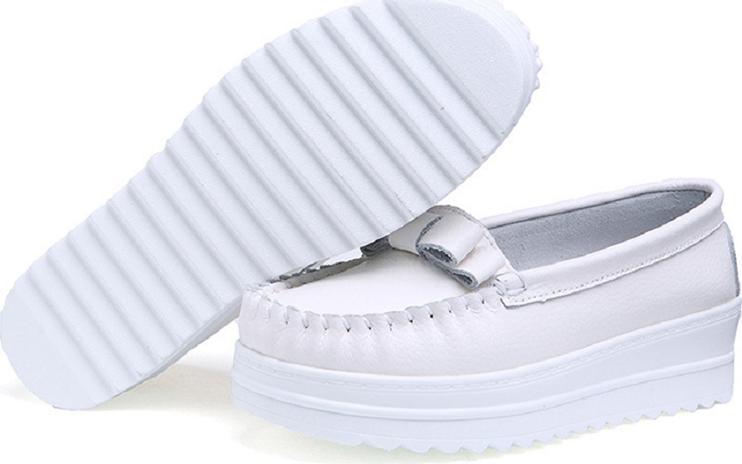 Women's Platform Casual Shoes Shallow PU Leather Loafers