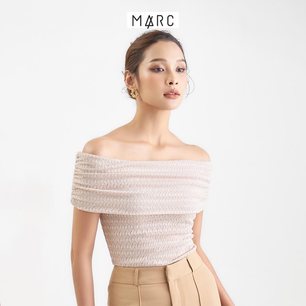 Áo kiểu nữ MARC FASHION form ôm bẹt vai nhún thun TRST111422