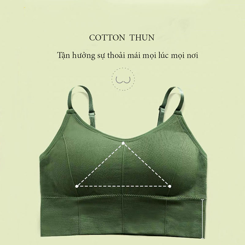 Combo 3 Áo Bra Gym/Yoga Bra thể thao dáng crotop 2 dây Sexy Co Dãn 4 Chiều Chất Liệu Cotton Đũi Mềm Mại và Thoáng Mát, giao màu ngẫu nhiên_JE204