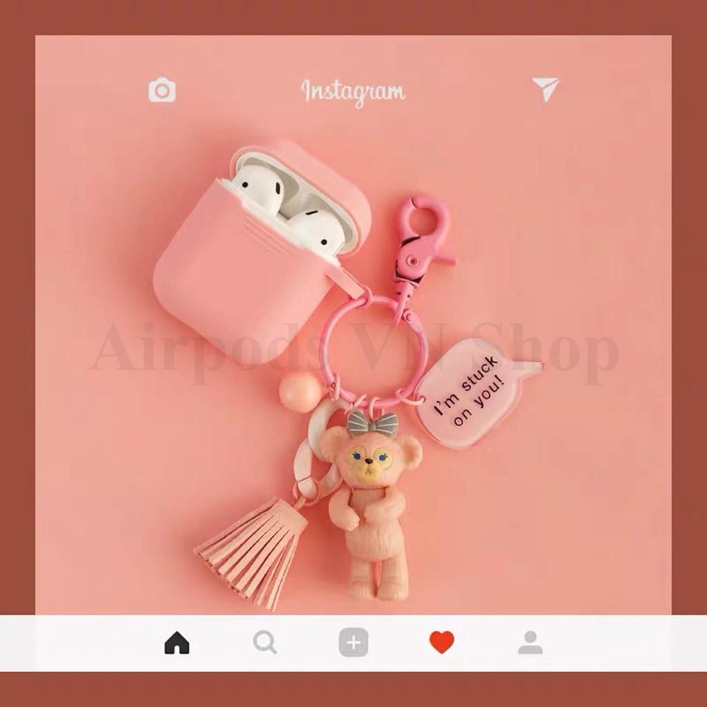 Bao Case Ốp dành cho Airpods 1/2, i11, i12... silicon móc thỏ ngọc, gấu kute cao cấp