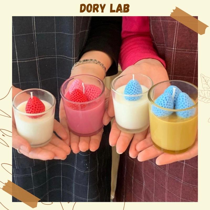 Nến Ly Dâu Tây Handmade Không Khói Giúp Thư Giãn, Decor Phòng - Dory Lab