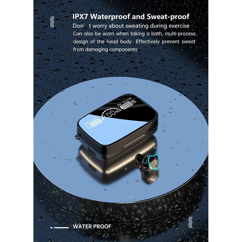 M9 Tws 5.1 Waterproof Wireless  Headphones With Digital Display Bluetooth-compatible V5.1 Ipx7 Waterproof Led Flashlight Earphone