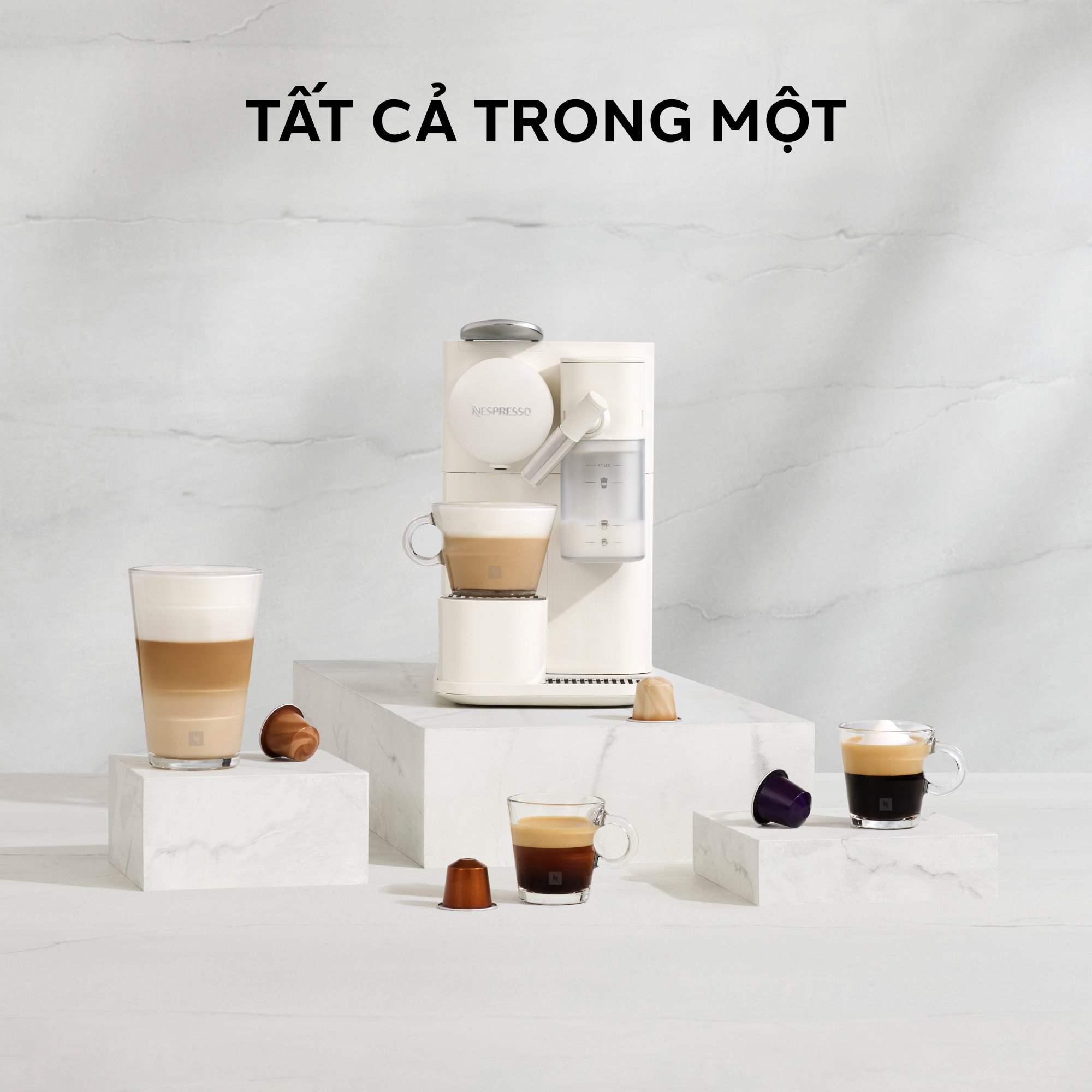 Máy pha cà phê Nespresso Lattissima One Đen - Hàng chính hãng