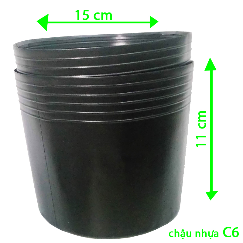 combo 100 Chậu nhựa trồng cây và ươm cây gióng miệng.đáy.cao 15x11x11 -77100