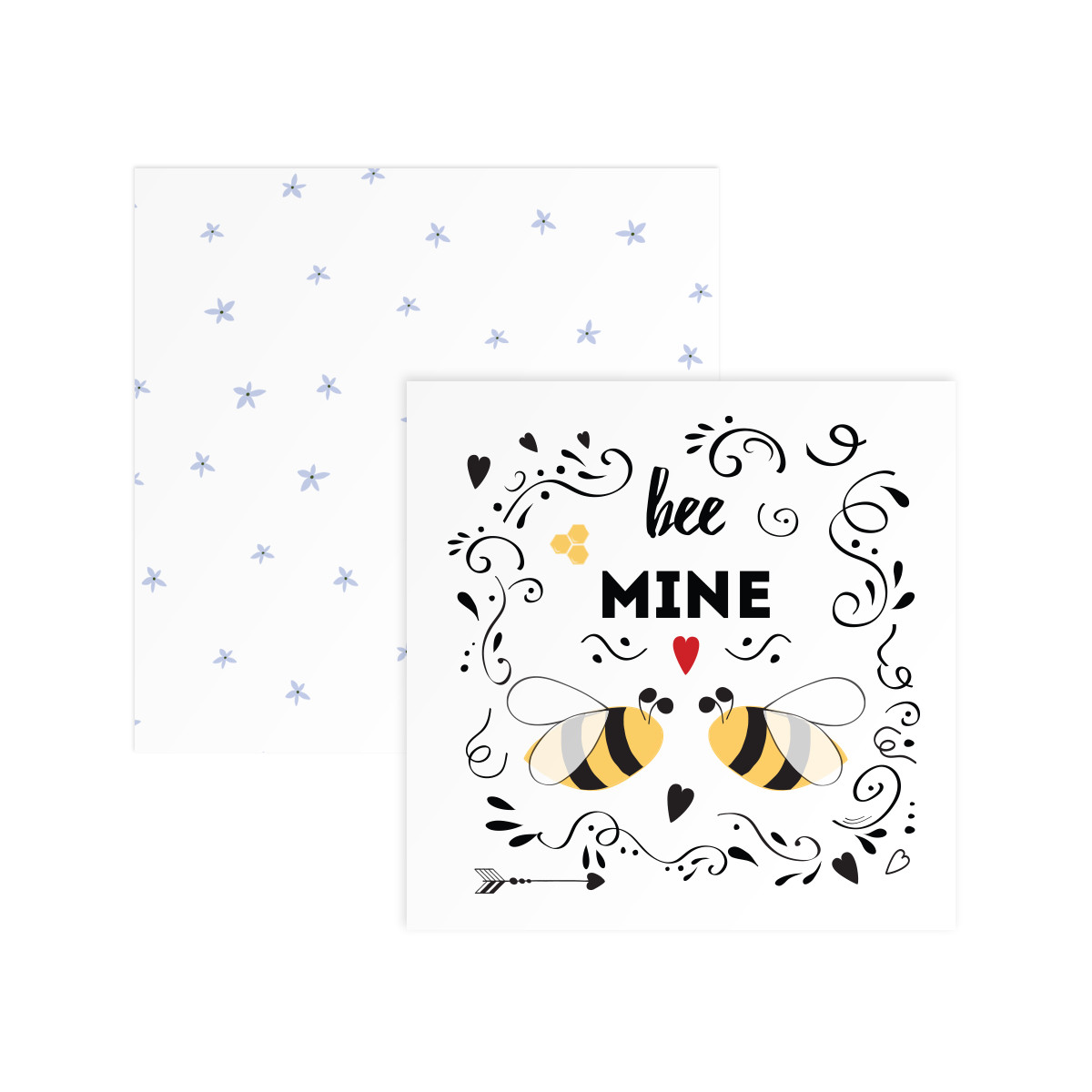 Bộ 4 thiệp vuông 12cm SDstationery LET IT BEE chúc mừng, tình bạn, tình yêu, sinh nhật, truyền cảm hứng, động viên