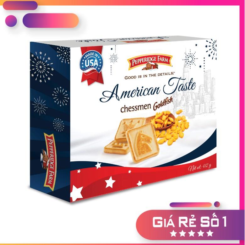 Hộp Quà Tết Bánh Pepperidge Farm American Taste Chessmen &amp; Goldfish Cheddar 393g – Mỹ