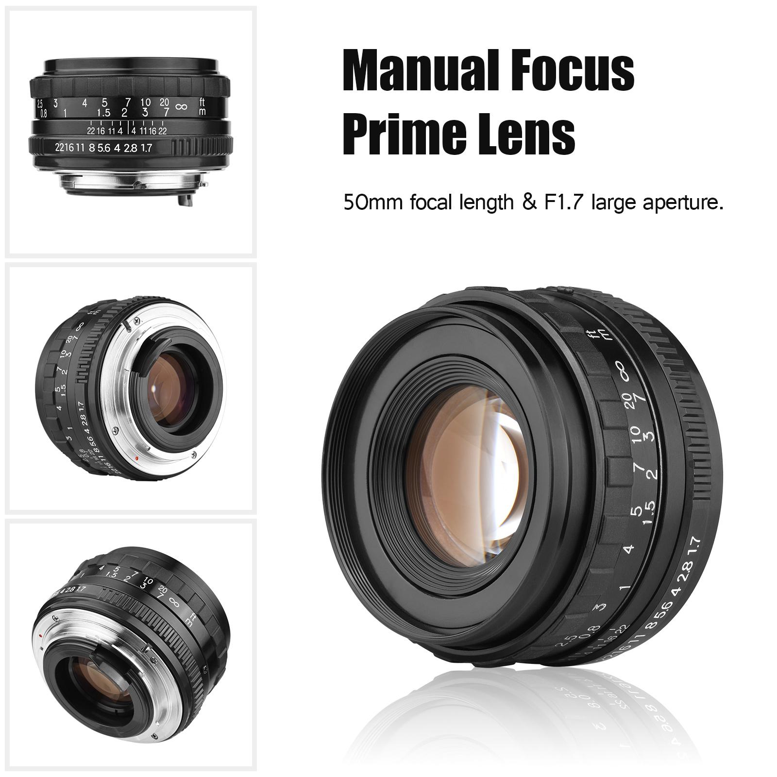 50mm F1.7 Large Aperture Camera Lens Manual Focus Prime Lens PK Mount for Pentax K1/ K-1 Mark II Full Frame Cameras