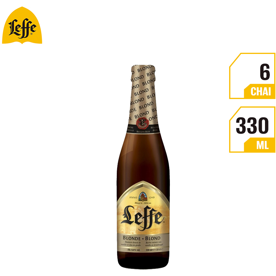 Bia Leffe Blonde Vàng 330ml 6 Chai