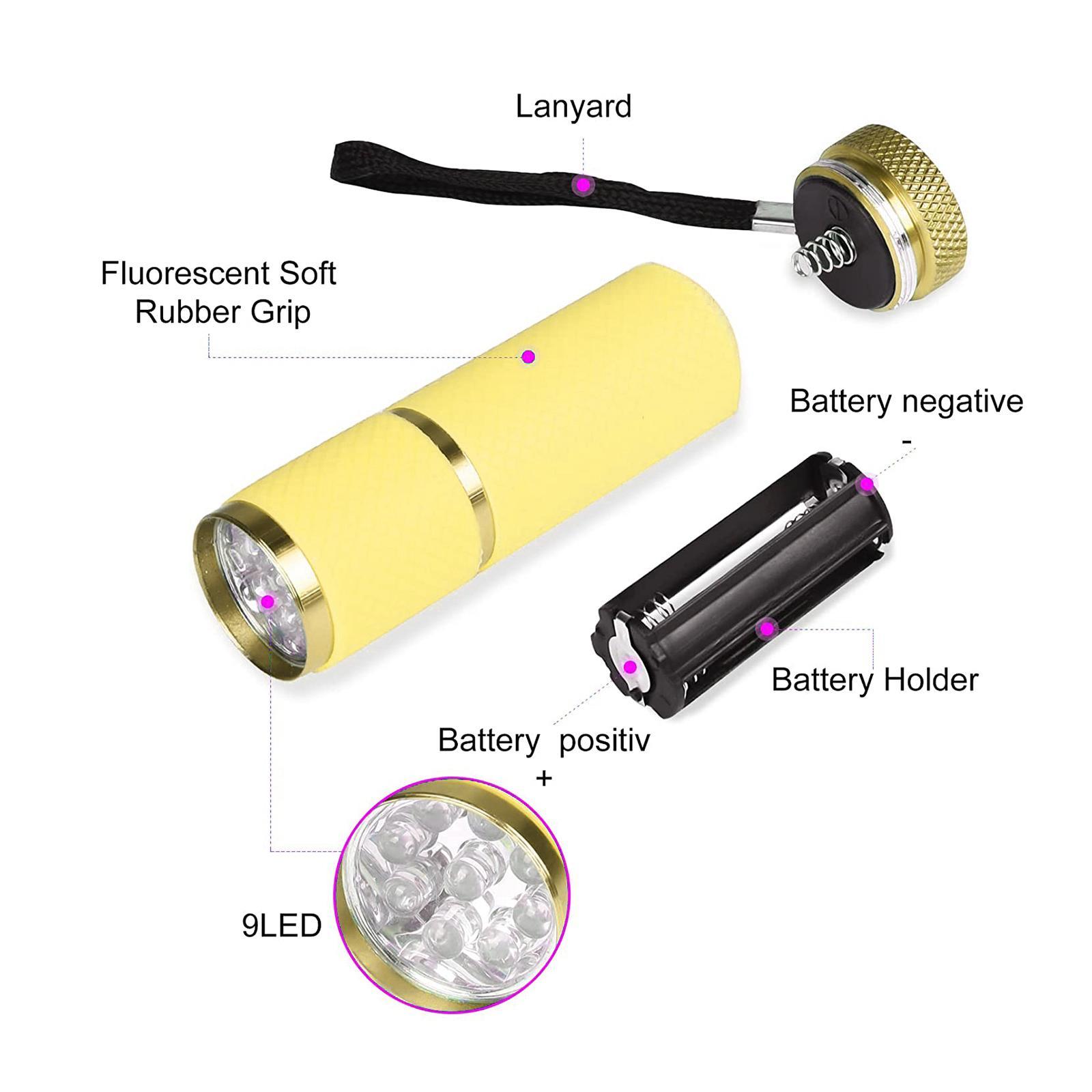 Portable Handheld flashlights 9 LED Aluminum Diameter 2.5cm Length 9cm