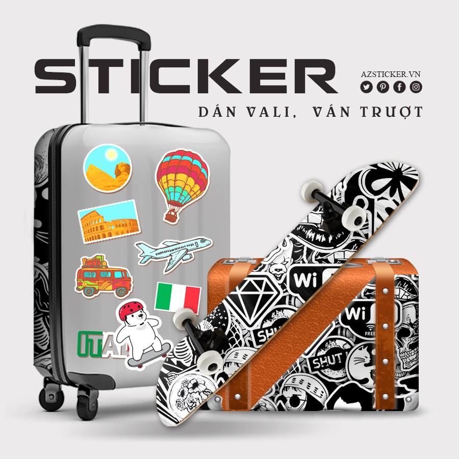 Sticker Black &amp; White | Hình Dán Trắng Đen Dán Nón Bảo Hiêm, Điện Thoại, Laptop, Bình Nước...Chống Nước, Chống Bay Màu