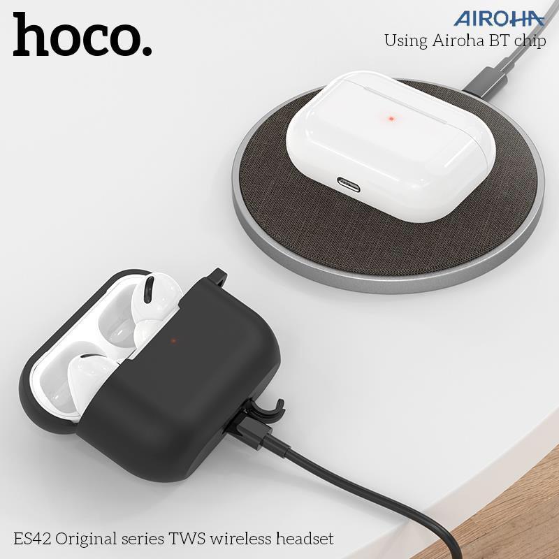 Tai nghe Bluetooth Hoco ES42 (sạc ko dây,pop-up,định vị) - Hàng Chính hãng