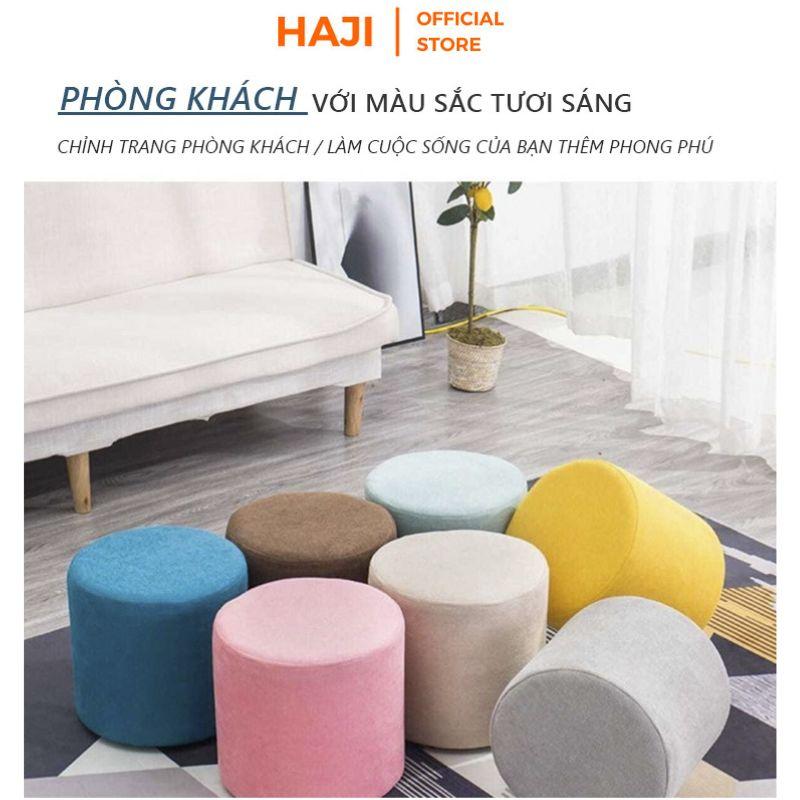 Ghế đôn sofa HAJI chân ghế chống trượt không gây trầy xước sàn nhà, Ghế đôn mini đa năng nhiều màu lưạ chọn D14