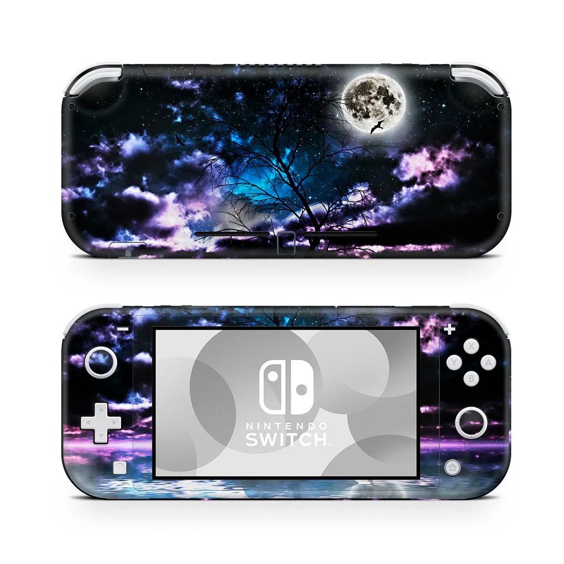 Skin decal dán Nintendo Switch Lite mẫu Đêm trăng (dễ dán, đã cắt sẵn)