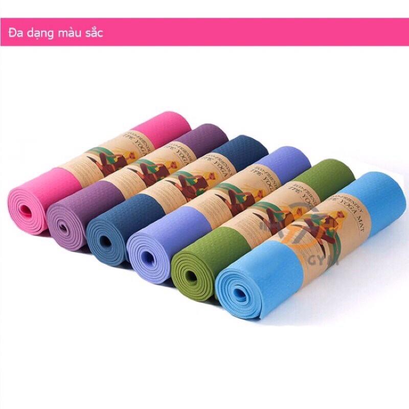 Thảm tập yoga TPE 6mm 1 lớp cao cấp, cực bền,đàn hồi Siêu tốt ( giao màu ngẫu nhiên)