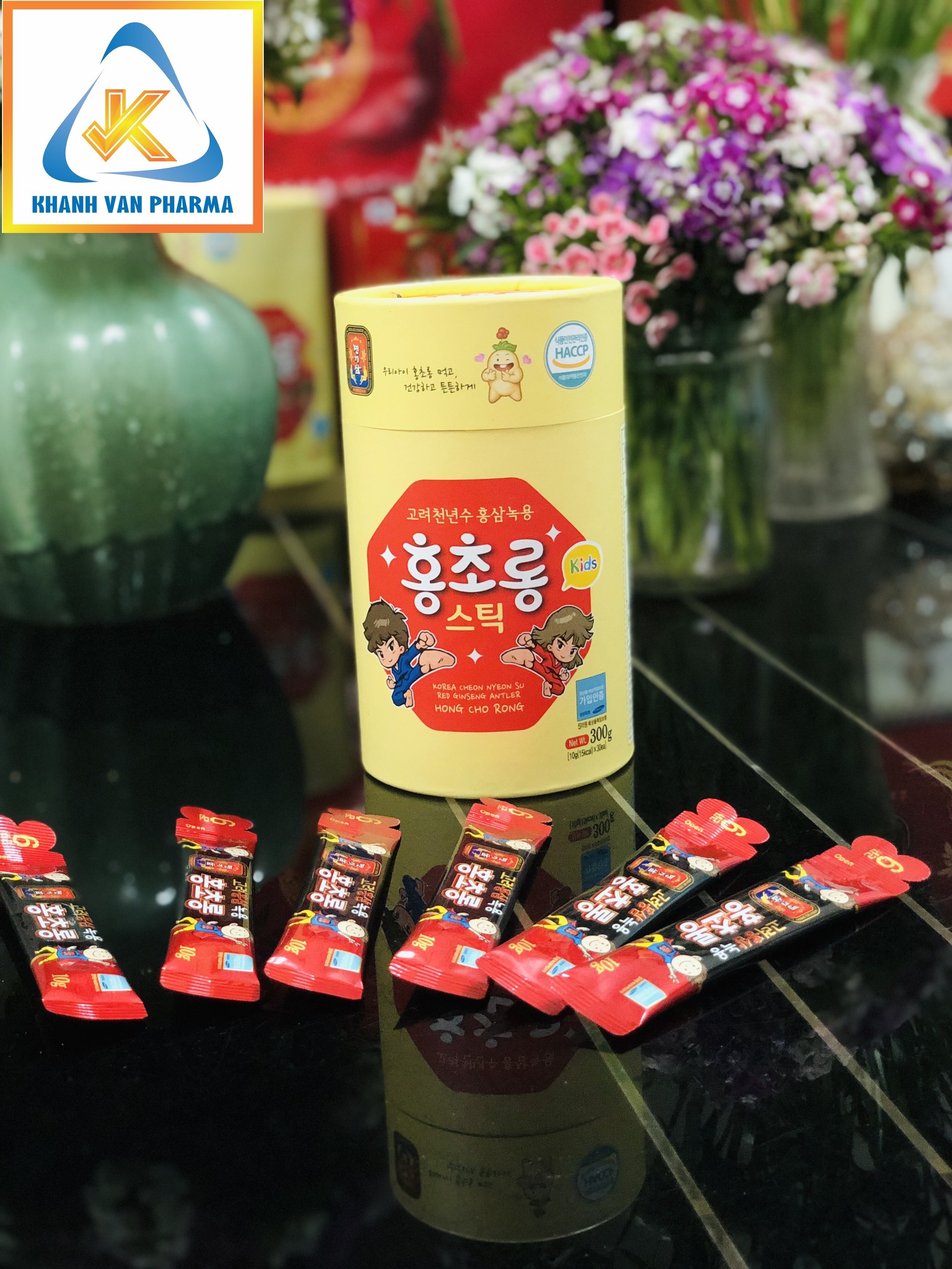 Nước Hồng Sâm Nhung Hươu Hàn Quốc Trẻ Em - MYEONG KI SAM - Hàng nội địa Hàn Quốc - nhập khẩu chính ngạch - Hộp 300g - Vị sữa chua, bổ sung thêm vitamin, khoáng chất