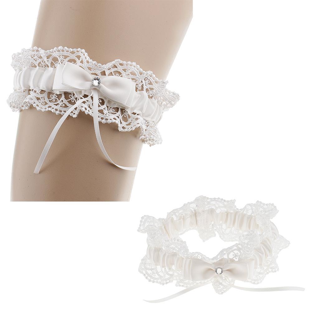 2pcs Wedding Bride Keepsake Garter Fashion Beige