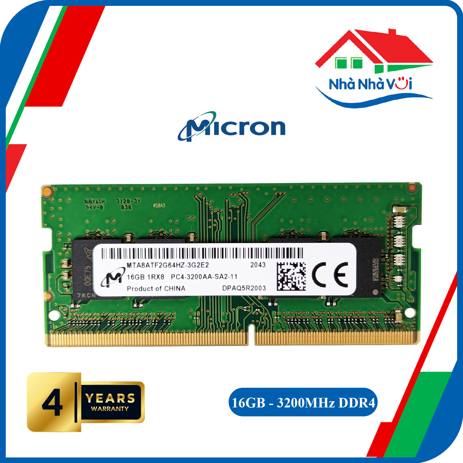 Ram Laptop Micron 16GB Bus 3200 DDR4 - Hàng Nhập Khẩu