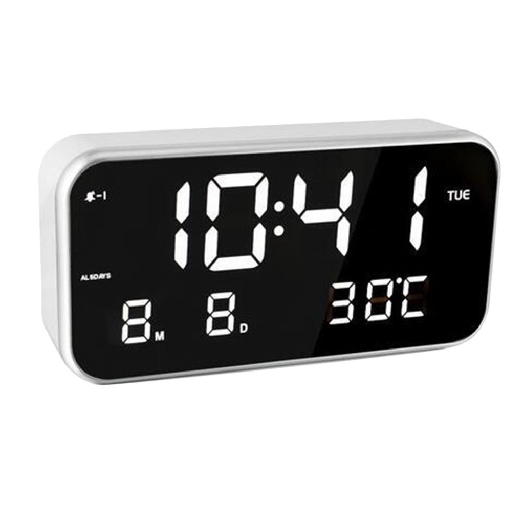 Adjustable LED Music Alarm Clock Electronic Digital Clock Black_red light