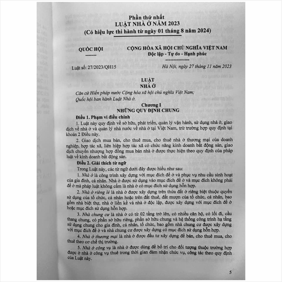 Sách Luật Nhà Ở và Các Văn Bản Quy Định Chi Tiết Thi Hành - V2469T