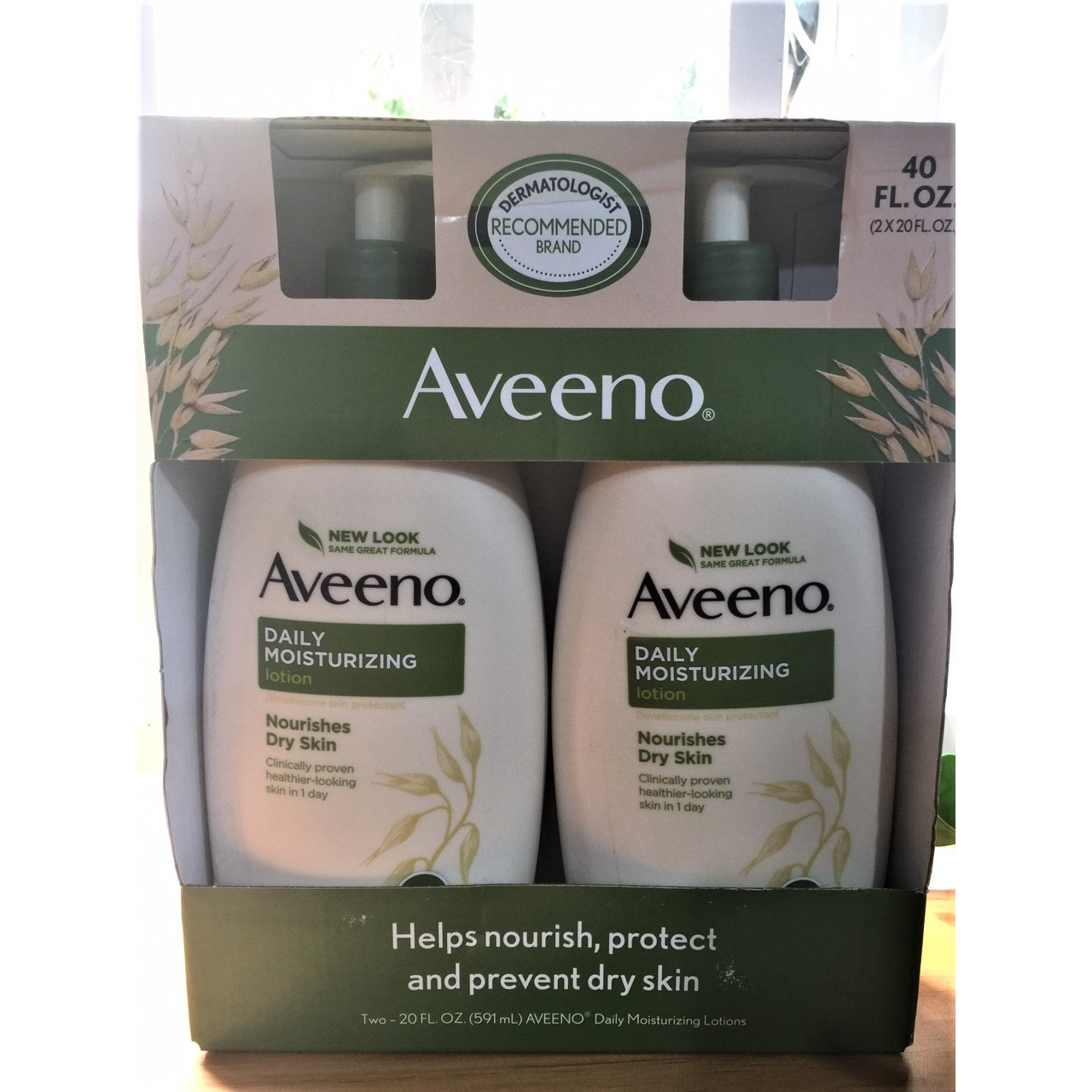 Set 2 Chai Sữa dưỡng thể Aveeno Daily Moisturizing Lotion Nourishes Dry Skin Fragrance Free 591ml x2