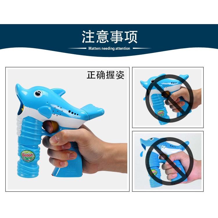 Đồ chơi súng bắn bong bóng cá heo cho bé DÙNG PIN Có đèn,âm thanh,vui nhộn.