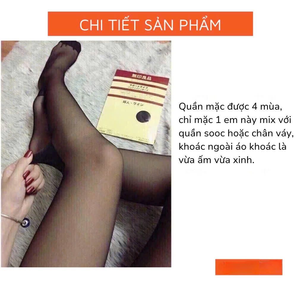 COMBO 2 Quần Tất, vớ quần tàng hình thêu sợi siêu mỏng, siêu dai Siêu Ấm MÀU ĐEN VÀ DA Văn Phòng Du Lịch Dã Ngoại Phượt