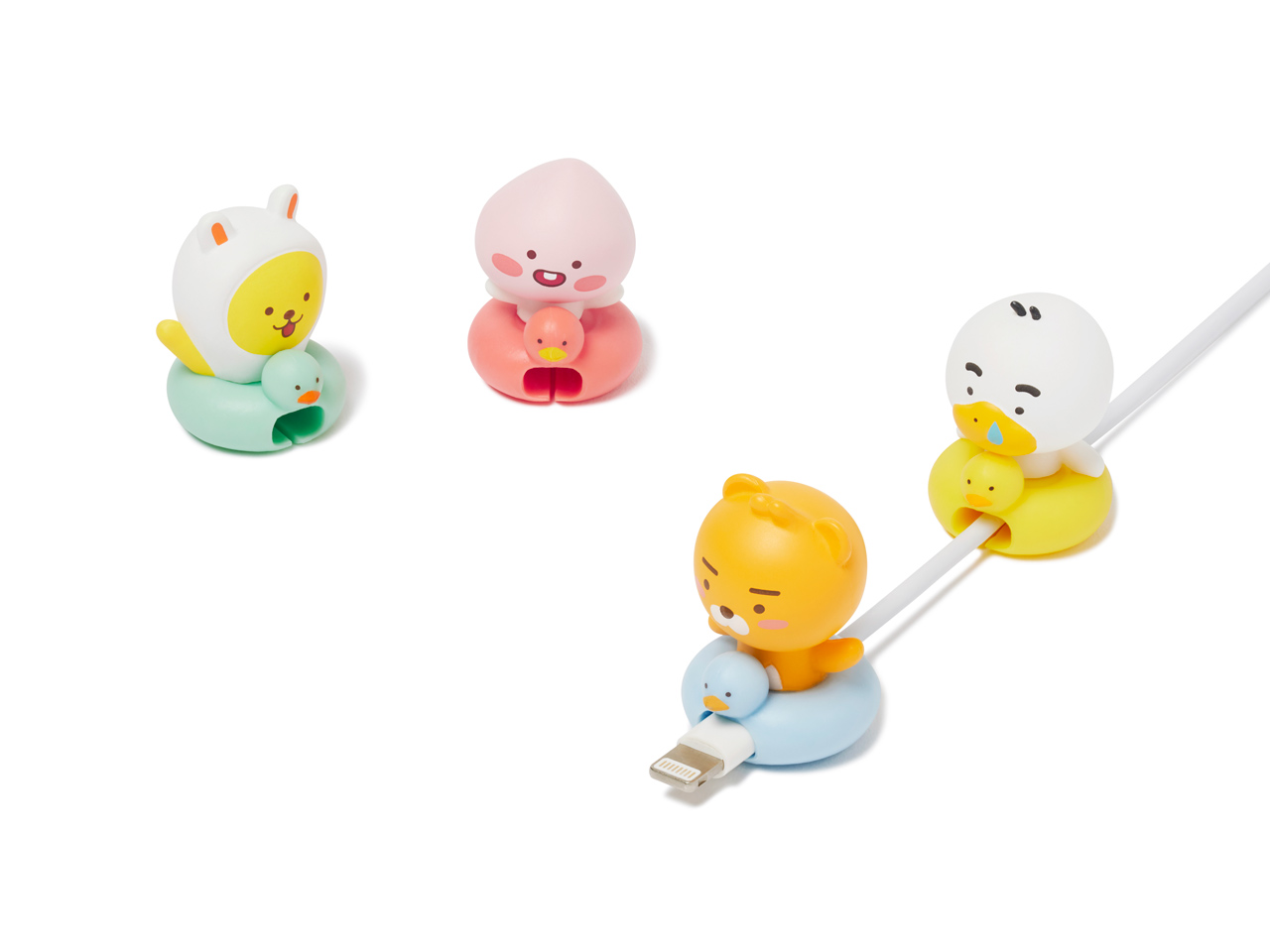 Bộ Bảo Vệ Cáp Sạc Kèm Dây cáp USB Type-C Little Muzi Kakao Friends Hàng Chính Hãng