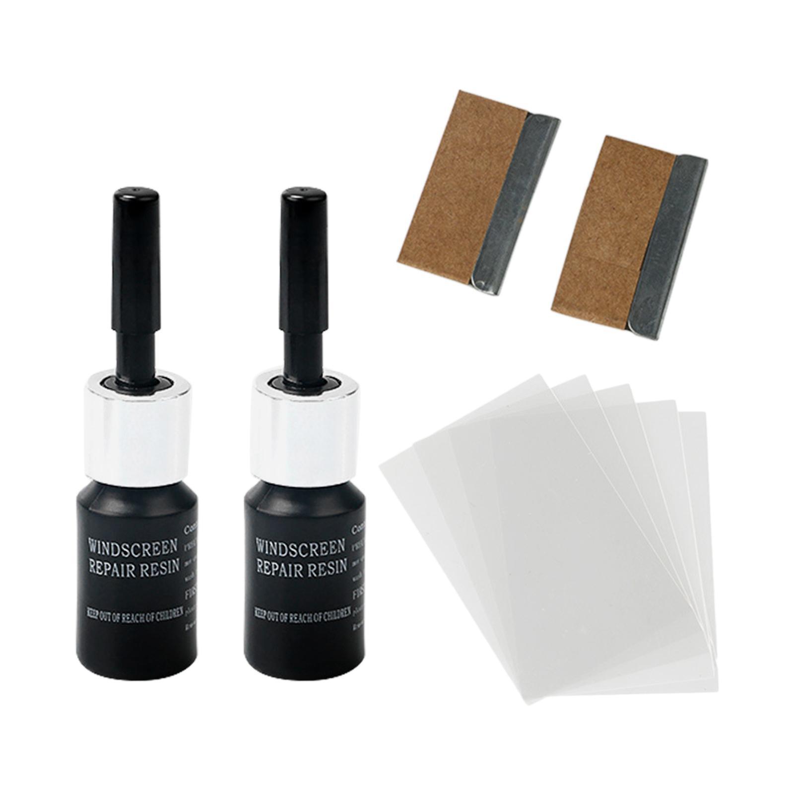 2Pcs Vehicle Glass Repair Fluid Windshield Resin Crack Tool Car Fix Windscreen Tool