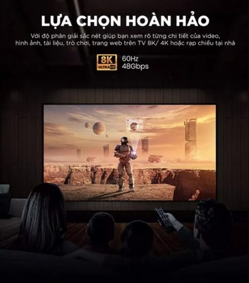 CÁP HDMI V2.1 8K@60HZ HDR 2M UGREEN 80403 - Hàng chính hãng