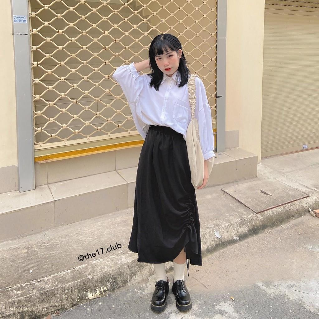 SUZUKO SKIRT The 17 Club - Chân váy rút dây lệch tà