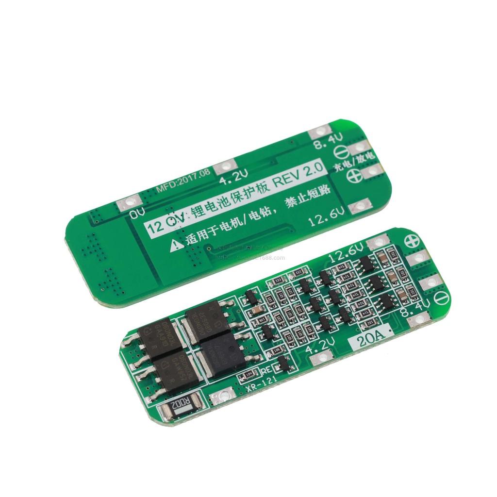 Bảng Mạch Bảo Vệ Pin Lithium 3S 20A PCB BMS 12.6V 11.1V 12V 12.6V chuyên dụng chất lượng cao