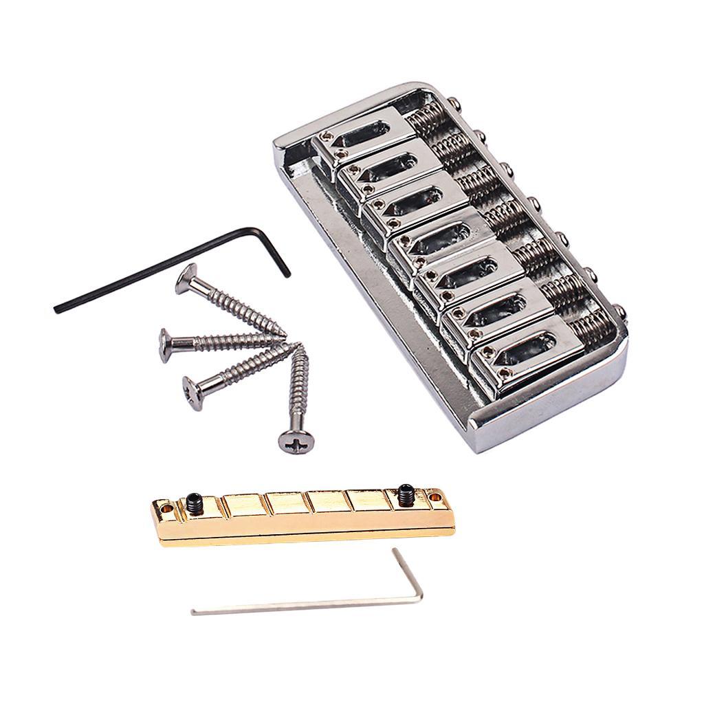 Exquisite Guitar Fixed Bridge With Brass Nut Set For 7 String Guitar Accessories DIY