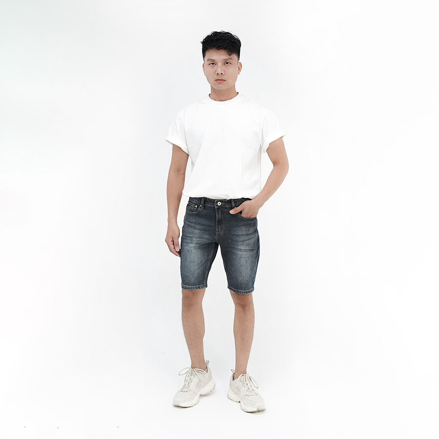 Quần Short Jeans Nam Cao Cấp HUNTER X-RAYS Form Slimfit Thun Nhẹ Màu Xanh Đậm S38