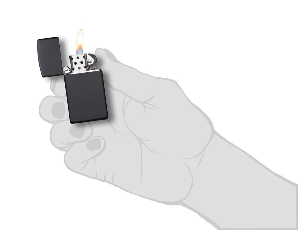 Bật Lửa Zippo Black Matte Slim 1618