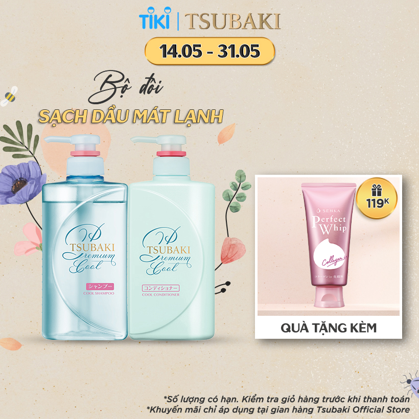 Bộ Đôi TSUBAKI Sạch Dầu Mát Lạnh (490ml/chai)