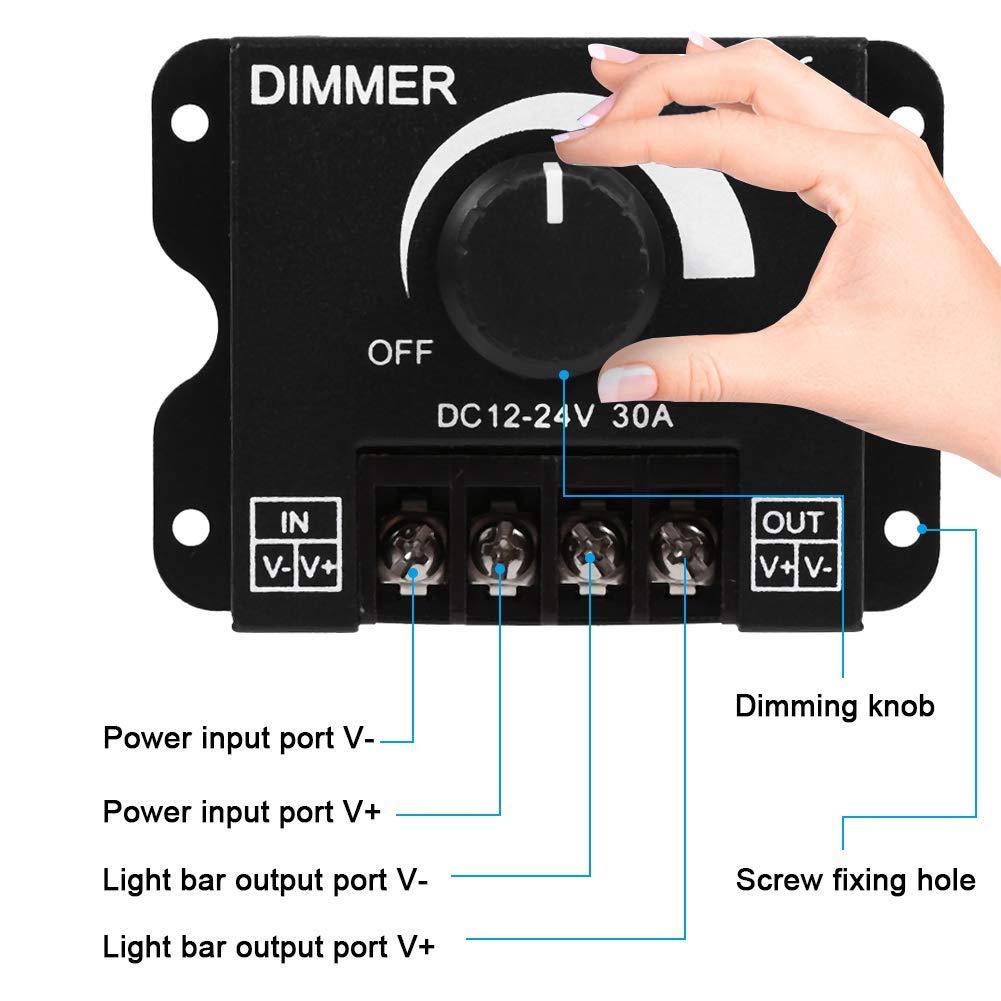 Công tắc phân loại biến thể Dimmer của công tắc UN/TẮT 12V-24V 30A cho các dải đèn LED Điều khiển độ sáng