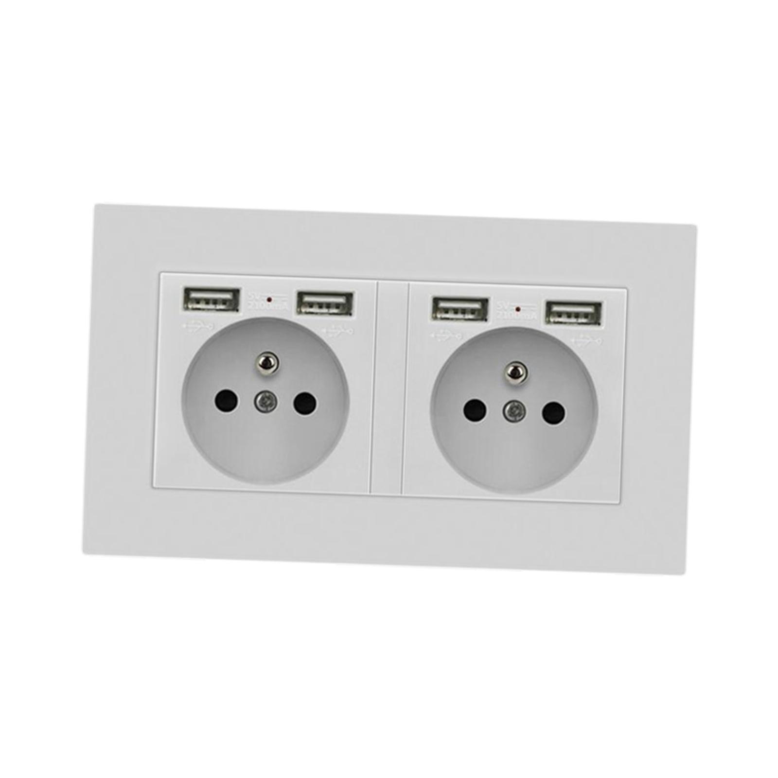 Wall Socket with USB Port Panel Power Outlets EU Plug for Office Restaurant