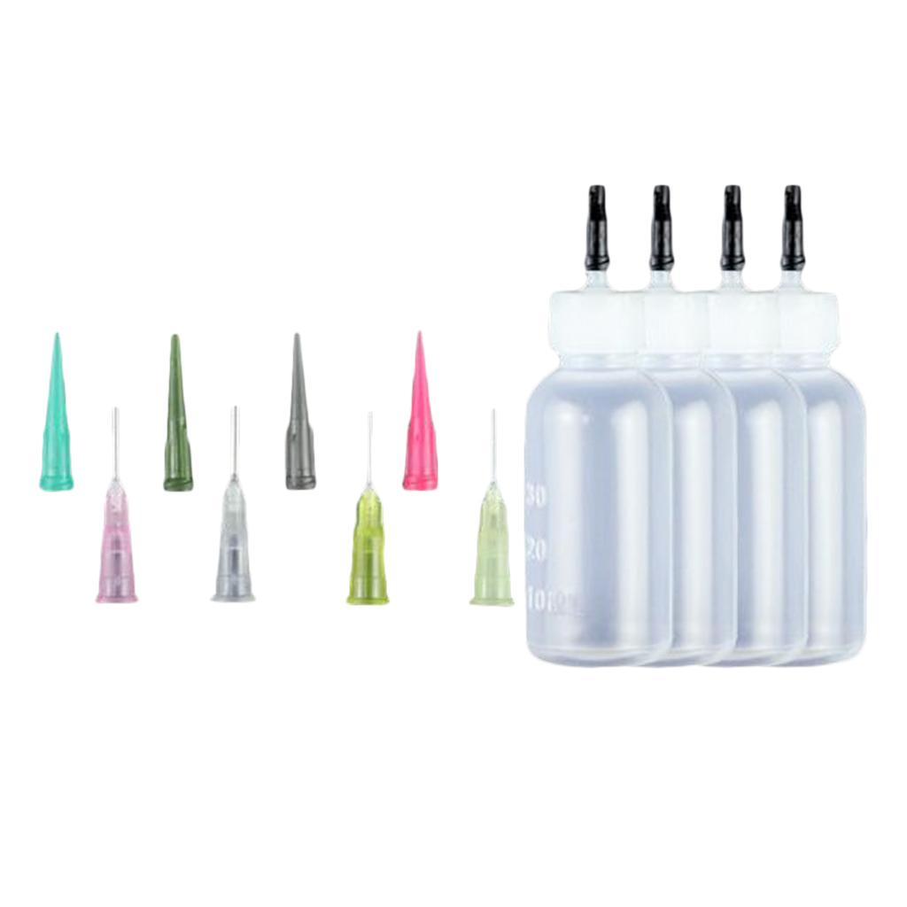 30ml  Pigment Glue Oil Syringe Bottles Precision Needle Tips Set