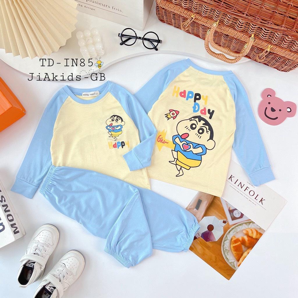 Bộ Quần Áo Dài Tay MINKY MOM Thun Lạnh cho Trẻ Em, Bé Trai Bé Gái In Hình Dễ Thương vải mềm mịn thoáng mát TD50