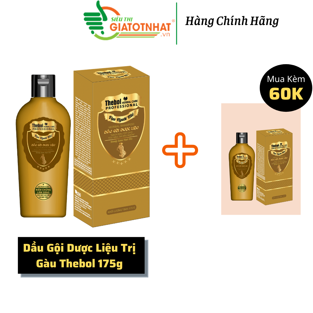 Dầu gội dược liệu sạch làm sạch gàu Thebol 175g - Combo 2 chai