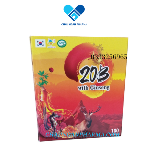 20B With Ginseng Bồi bổ sức khỏe, kích thích tiêu hóa, tăng cường miễn dịch cơ thể hộp 100v