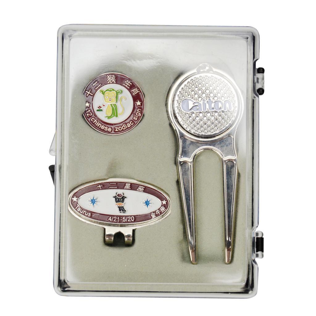 2x Tool Golf Hat Clip Detachable Ball Marker Golf Accessories